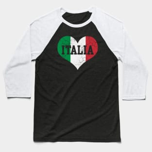 Italia Flag Heart Love Italy Italian Baseball T-Shirt